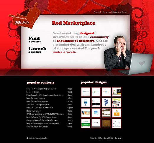 графична концепция за Red Marketplace